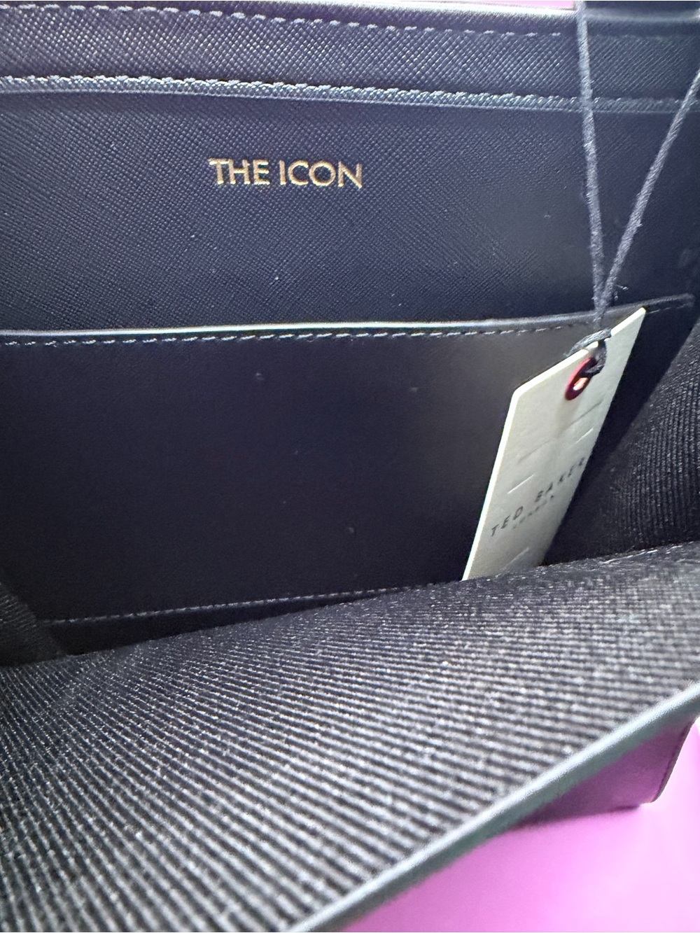 NWT Ted Baker London Black Tote Bag "The Icon" Embossed Logo - Picture 7 of 7